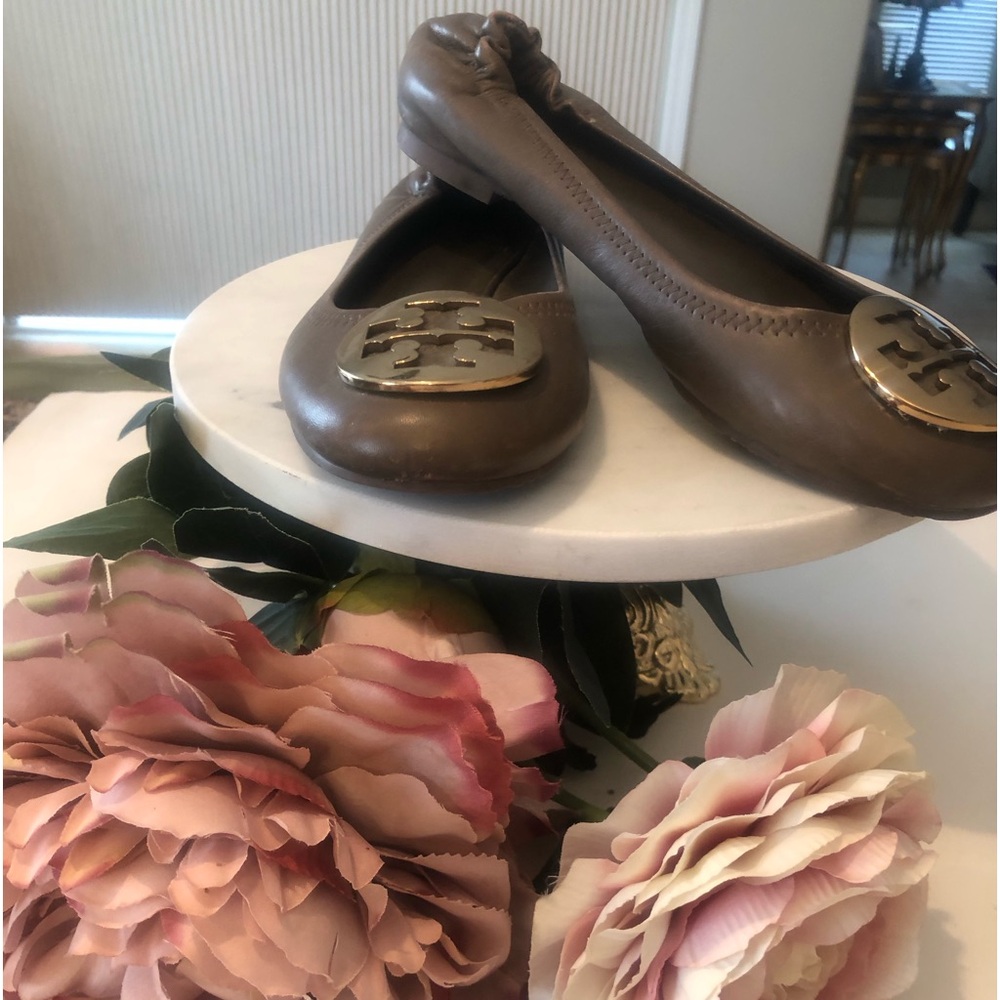 Tory Burch Leather Reva Ballet Flats